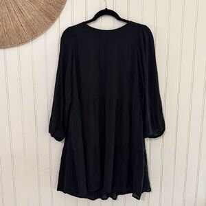 Abercrombie & Fitch Black Puff Sleeve Tiered Dress